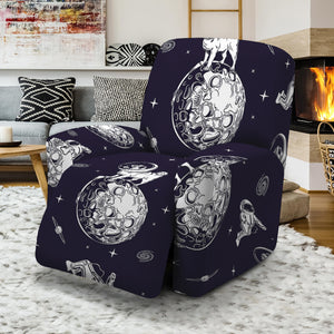 Astronaut Pug In Space Pattern Print Recliner Slipcover