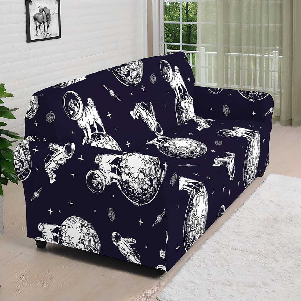 Astronaut Pug In Space Pattern Print Sofa Cover