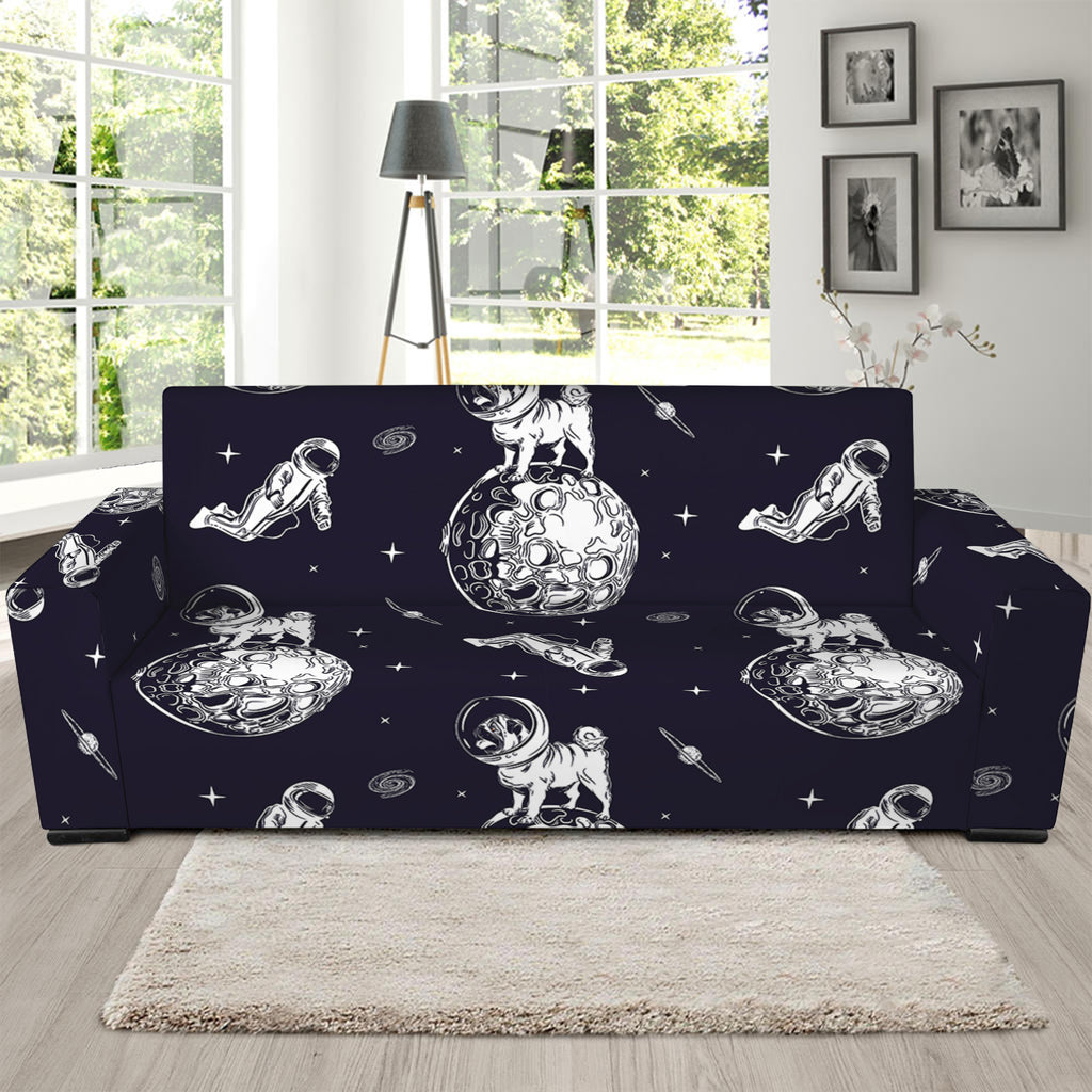 Astronaut Pug In Space Pattern Print Sofa Slipcover