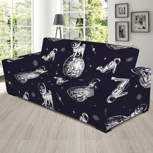 Astronaut Pug In Space Pattern Print Sofa Slipcover