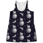 Astronaut Pug In Space Pattern Print Women's Racerback Tank Top