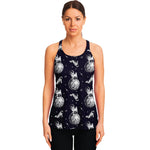 Astronaut Pug In Space Pattern Print Women's Racerback Tank Top