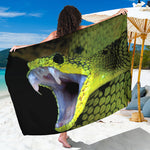 Atheris Nitschei Snake Print Beach Sarong Wrap