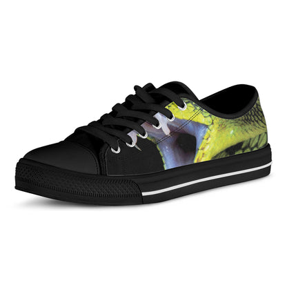 Atheris Nitschei Snake Print Black Low Top Shoes 