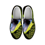 Atheris Nitschei Snake Print Black Slip On Shoes