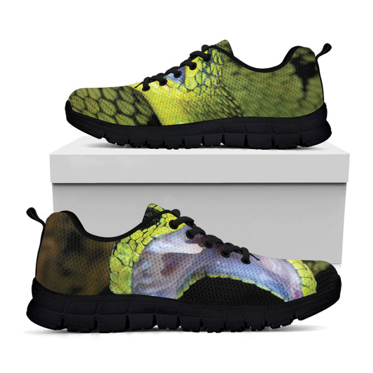 Atheris Nitschei Snake Print Black Sneakers