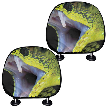 Atheris Nitschei Snake Print Car Headrest Covers
