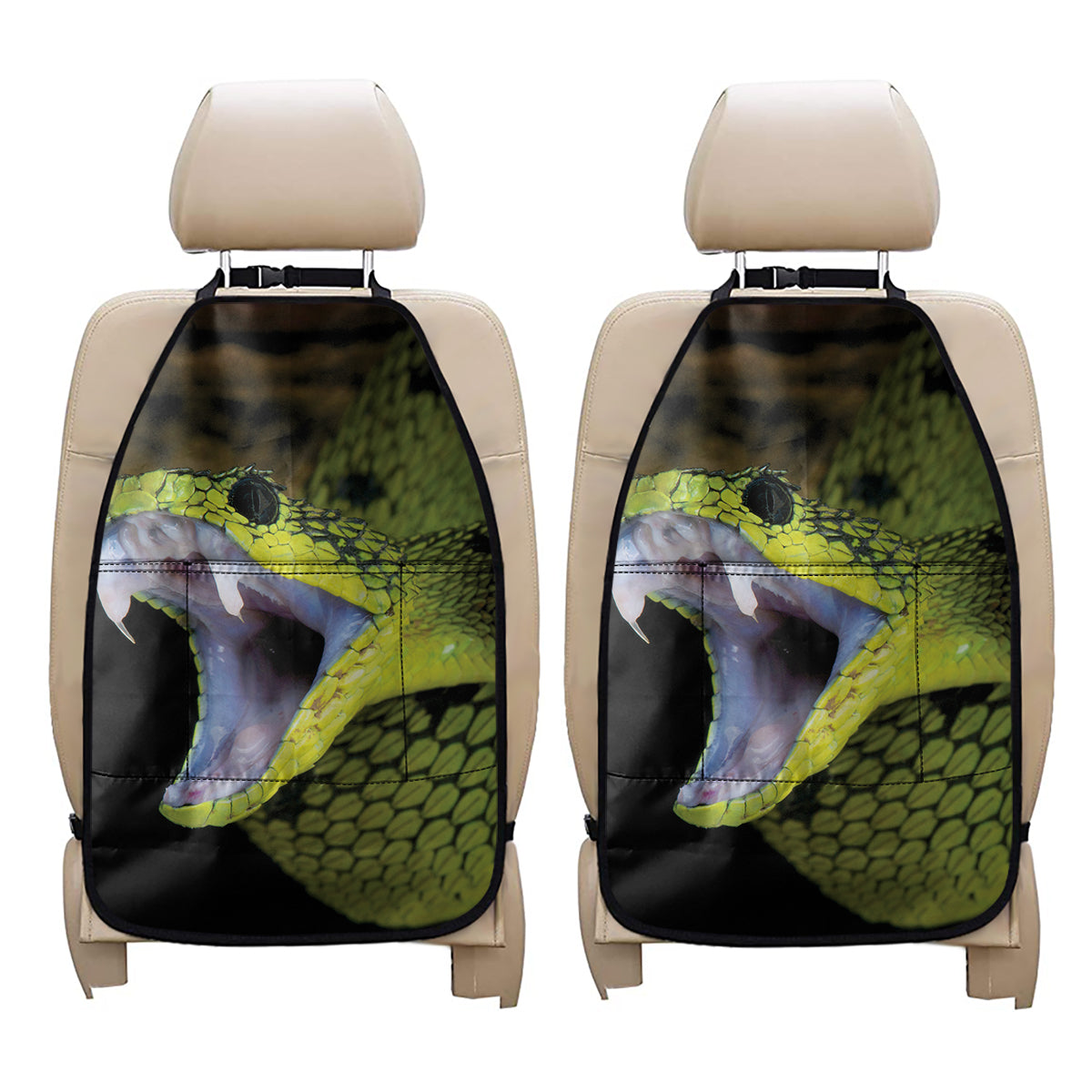 Atheris Nitschei Snake Print Car Seat Organizers