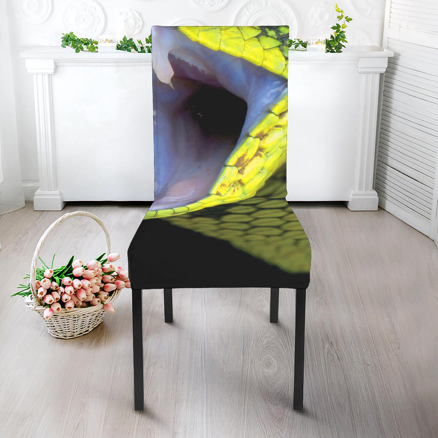 Atheris Nitschei Snake Print Dining Chair Slipcover