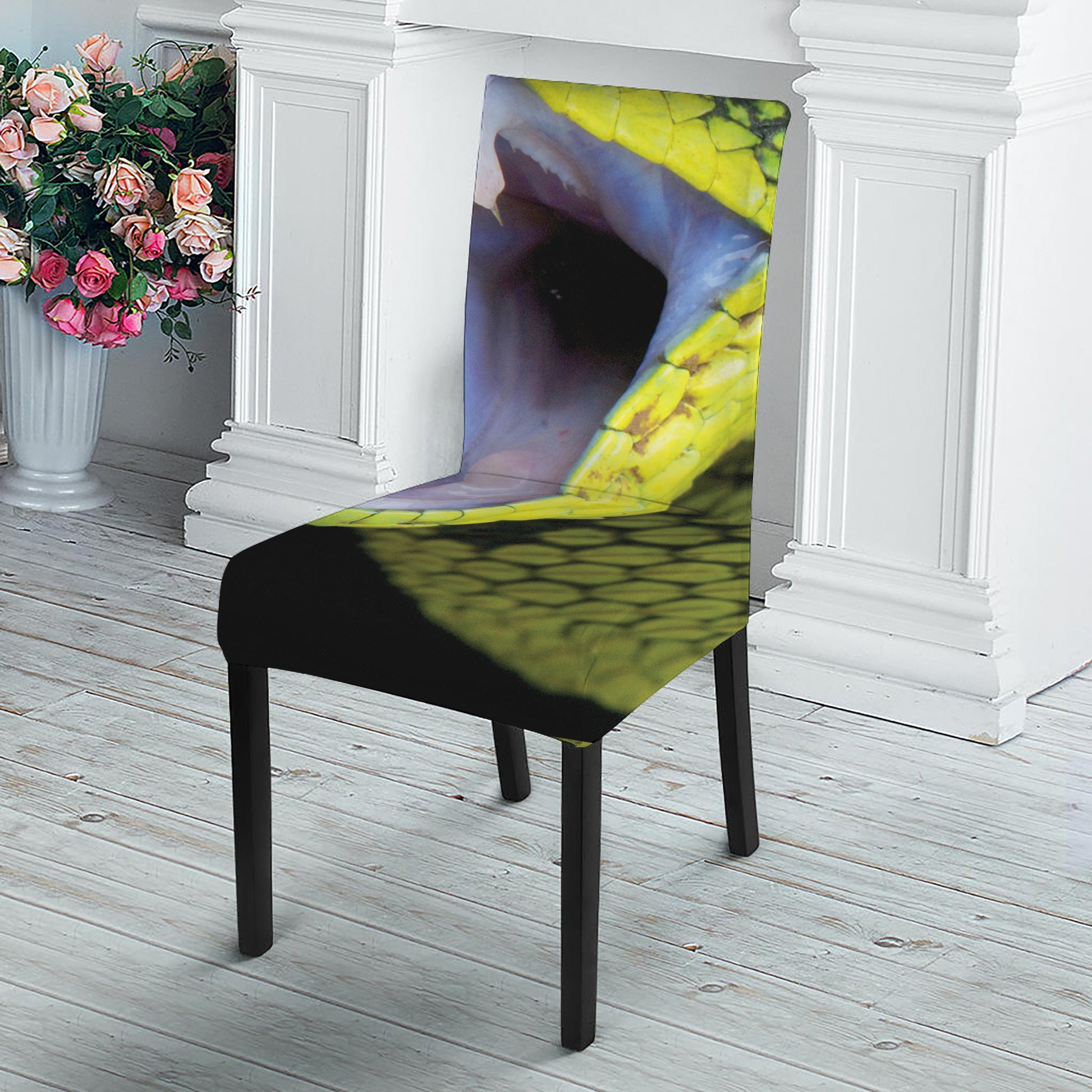 Atheris Nitschei Snake Print Dining Chair Slipcover