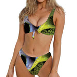 Atheris Nitschei Snake Print Front Bow Tie Bikini