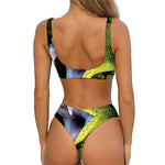 Atheris Nitschei Snake Print Front Bow Tie Bikini