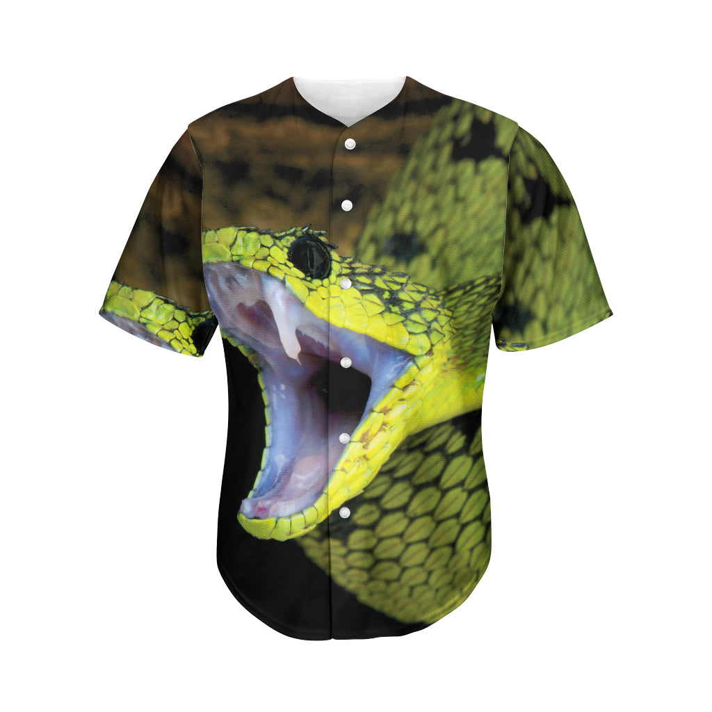 Atheris Nitschei Snake Print Men's Baseball Jersey