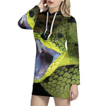 Atheris Nitschei Snake Print Pullover Hoodie Dress