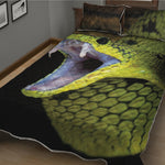 Atheris Nitschei Snake Print Quilt Bed Set
