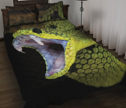 Atheris Nitschei Snake Print Quilt Bed Set