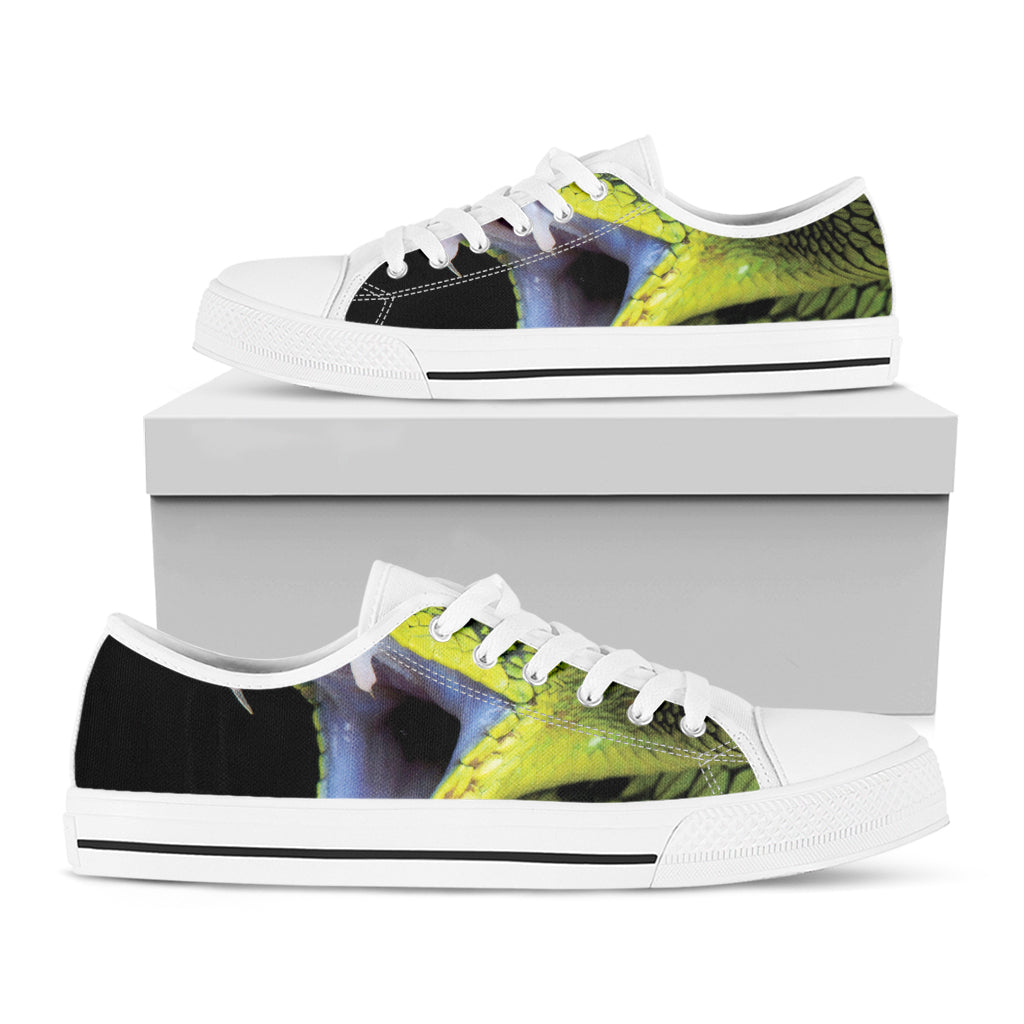 Atheris Nitschei Snake Print White Low Top Shoes