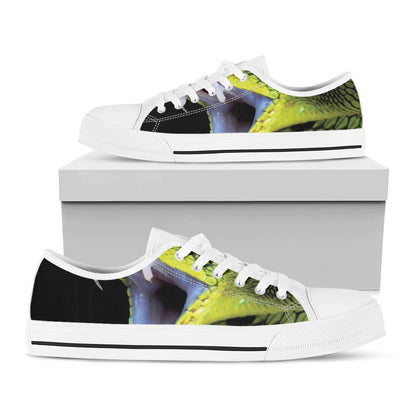 Atheris Nitschei Snake Print White Low Top Shoes
