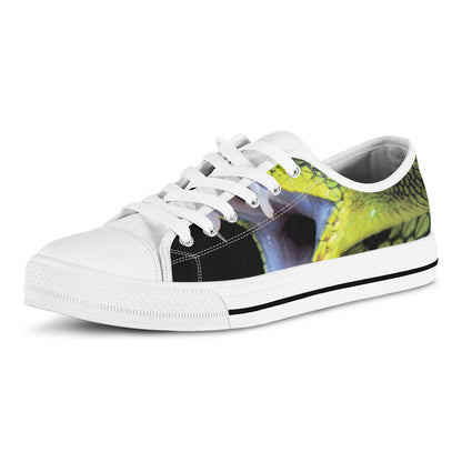 Atheris Nitschei Snake Print White Low Top Shoes