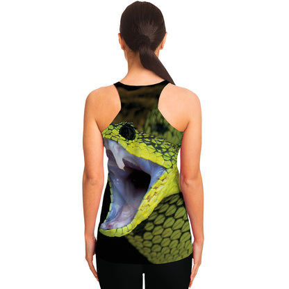 Atheris Nitschei Snake Print Women's Racerback Tank Top