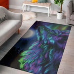 Aurora Howling Wolf Spirit Print Area Rug