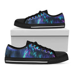 Aurora Howling Wolf Spirit Print Black Low Top Shoes 