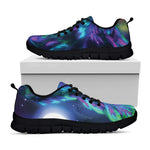 Aurora Howling Wolf Spirit Print Black Sneakers