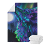 Aurora Howling Wolf Spirit Print Blanket