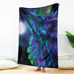 Aurora Howling Wolf Spirit Print Blanket