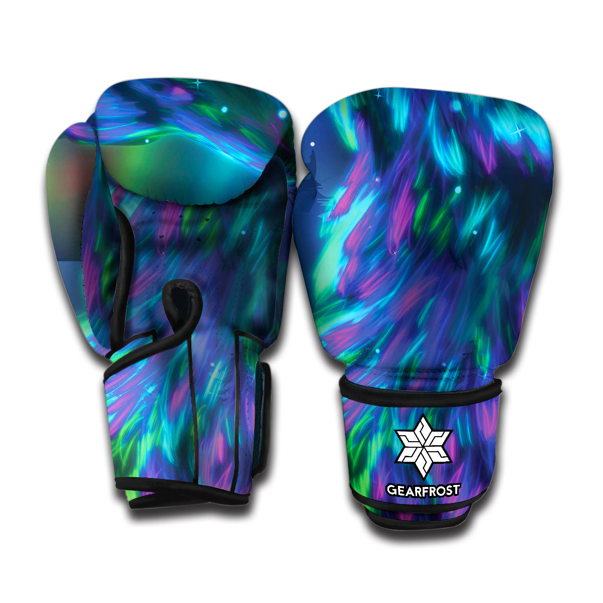 Aurora Howling Wolf Spirit Print Boxing Gloves