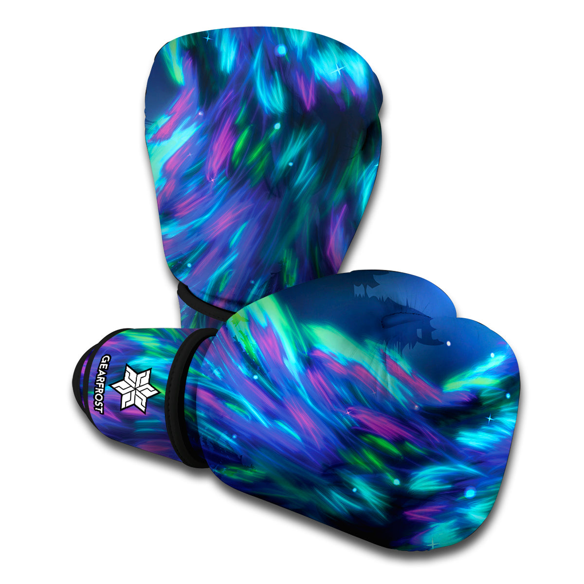 Aurora Howling Wolf Spirit Print Boxing Gloves