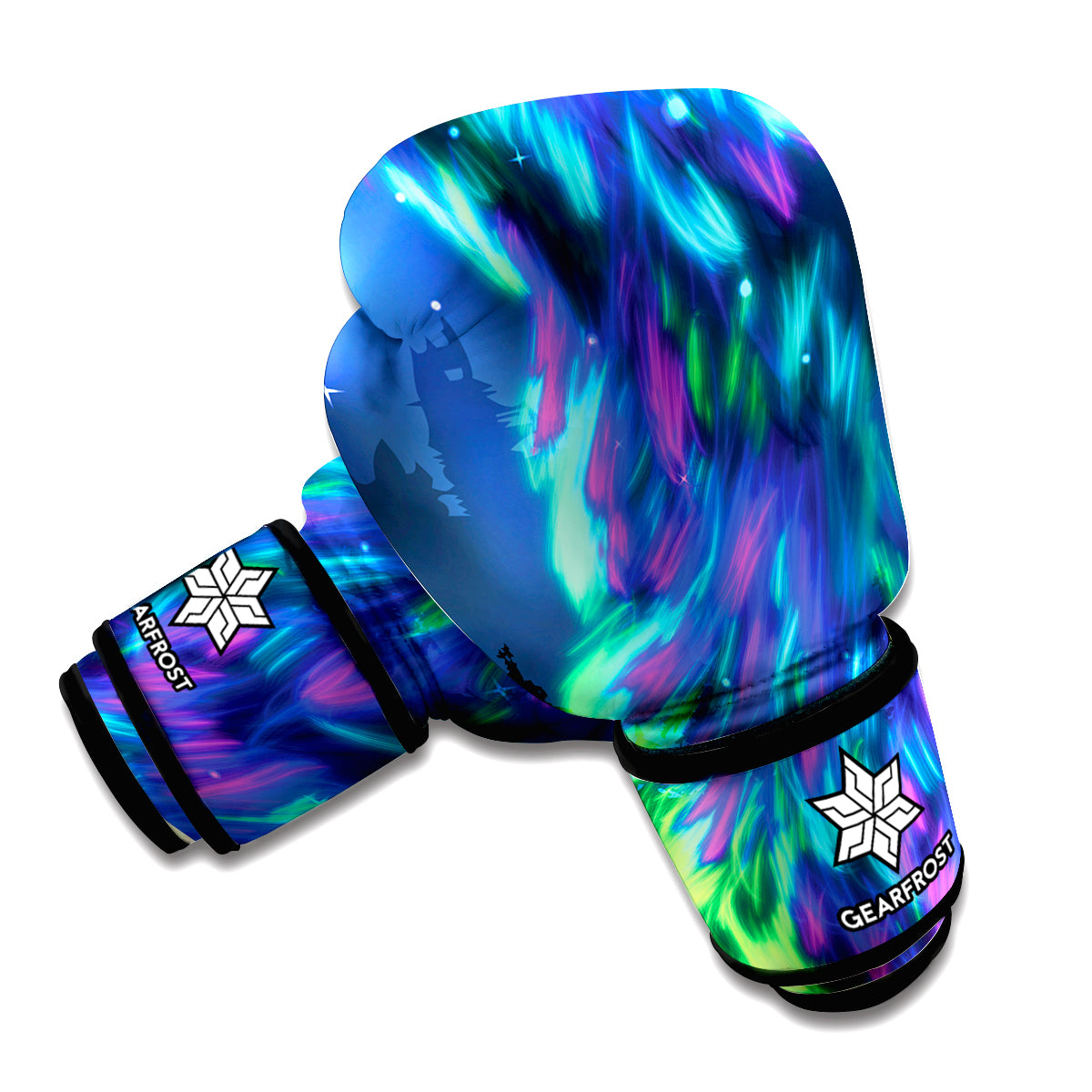 Aurora Howling Wolf Spirit Print Boxing Gloves