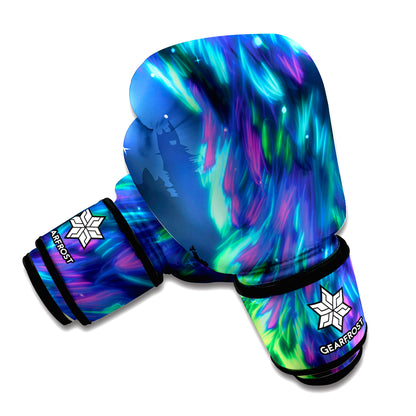 Aurora Howling Wolf Spirit Print Boxing Gloves