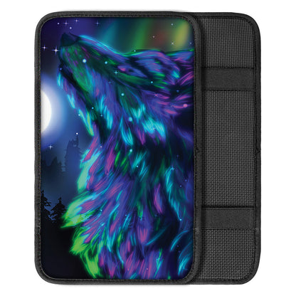Aurora Howling Wolf Spirit Print Car Center Console Cover
