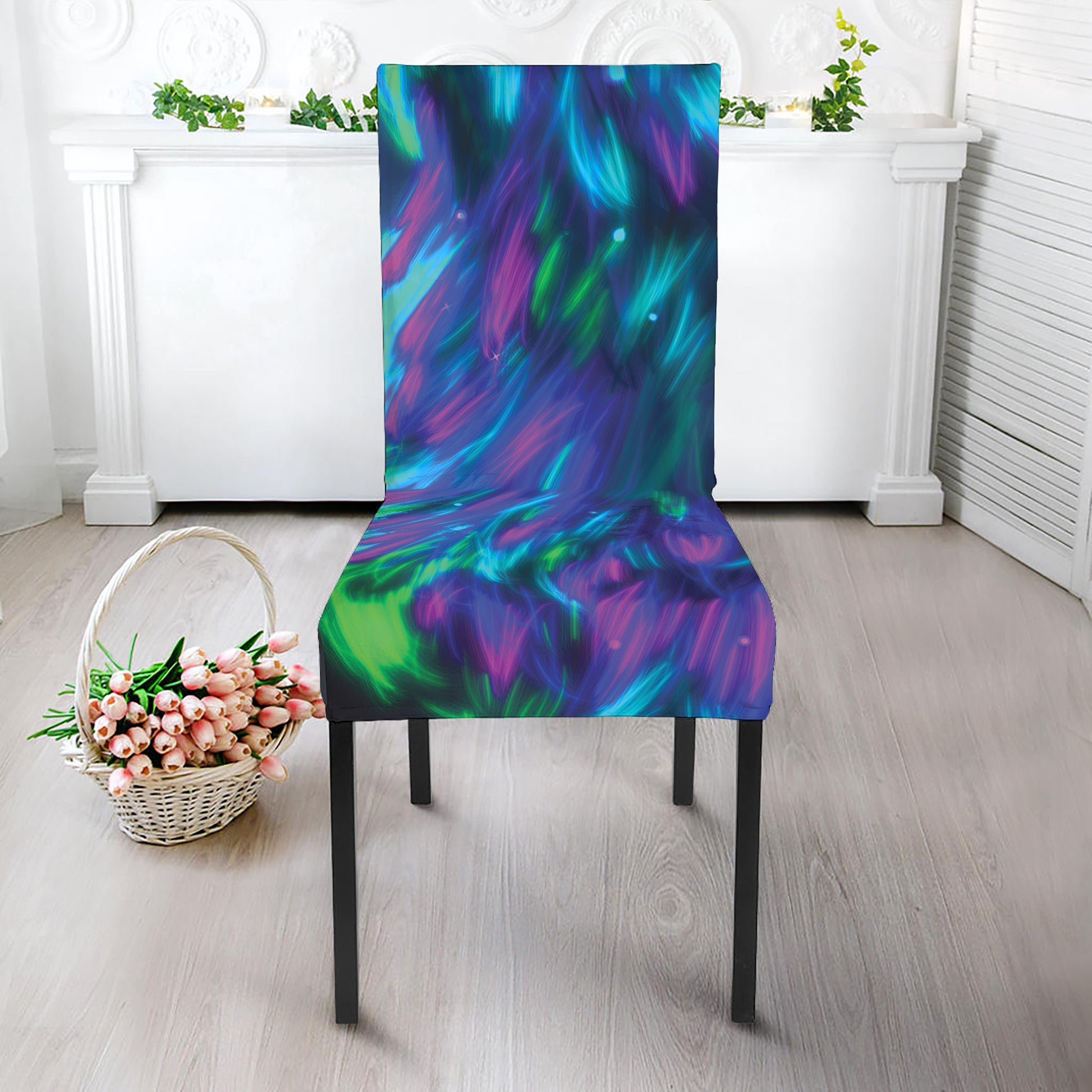 Aurora Howling Wolf Spirit Print Dining Chair Slipcover