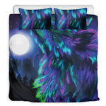 Aurora Howling Wolf Spirit Print Duvet Cover Bedding Set