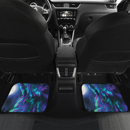 Aurora Howling Wolf Spirit Print Front and Back Car Floor Mats