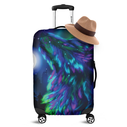 Aurora Howling Wolf Spirit Print Luggage Cover