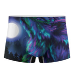 Aurora Howling Wolf Spirit Print Men's Boxer Briefs