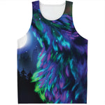 Aurora Howling Wolf Spirit Print Men's Tank Top