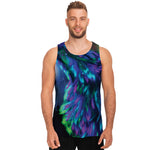 Aurora Howling Wolf Spirit Print Men's Tank Top