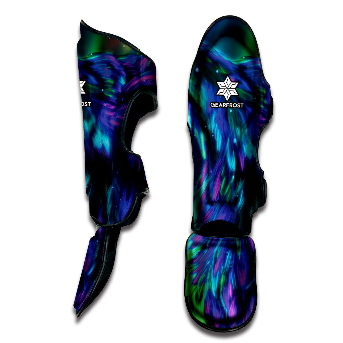 Aurora Howling Wolf Spirit Print Muay Thai Shin Guard