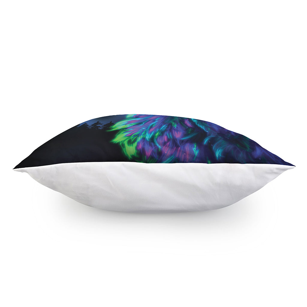 Aurora Howling Wolf Spirit Print Pillow Cover