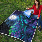 Aurora Howling Wolf Spirit Print Quilt