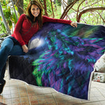 Aurora Howling Wolf Spirit Print Quilt