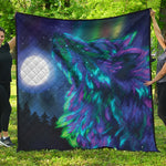 Aurora Howling Wolf Spirit Print Quilt