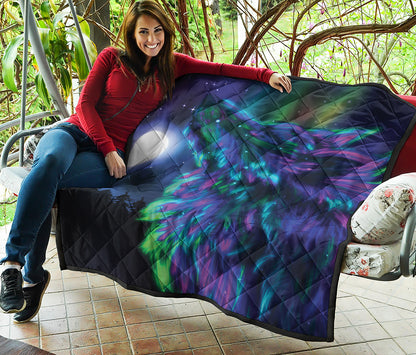 Aurora Howling Wolf Spirit Print Quilt