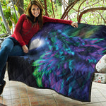 Aurora Howling Wolf Spirit Print Quilt