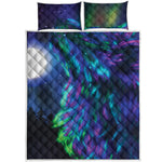 Aurora Howling Wolf Spirit Print Quilt Bed Set