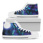 Aurora Howling Wolf Spirit Print White High Top Shoes